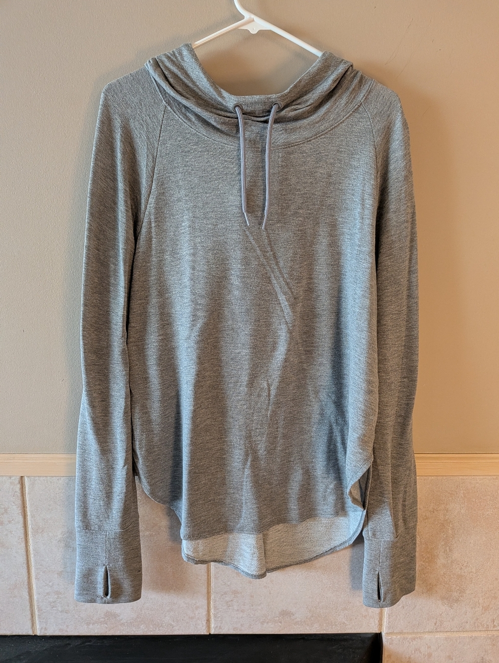 Avia, Lightweight Oversized Grey Pullover w Hood, Light Grey, Size L